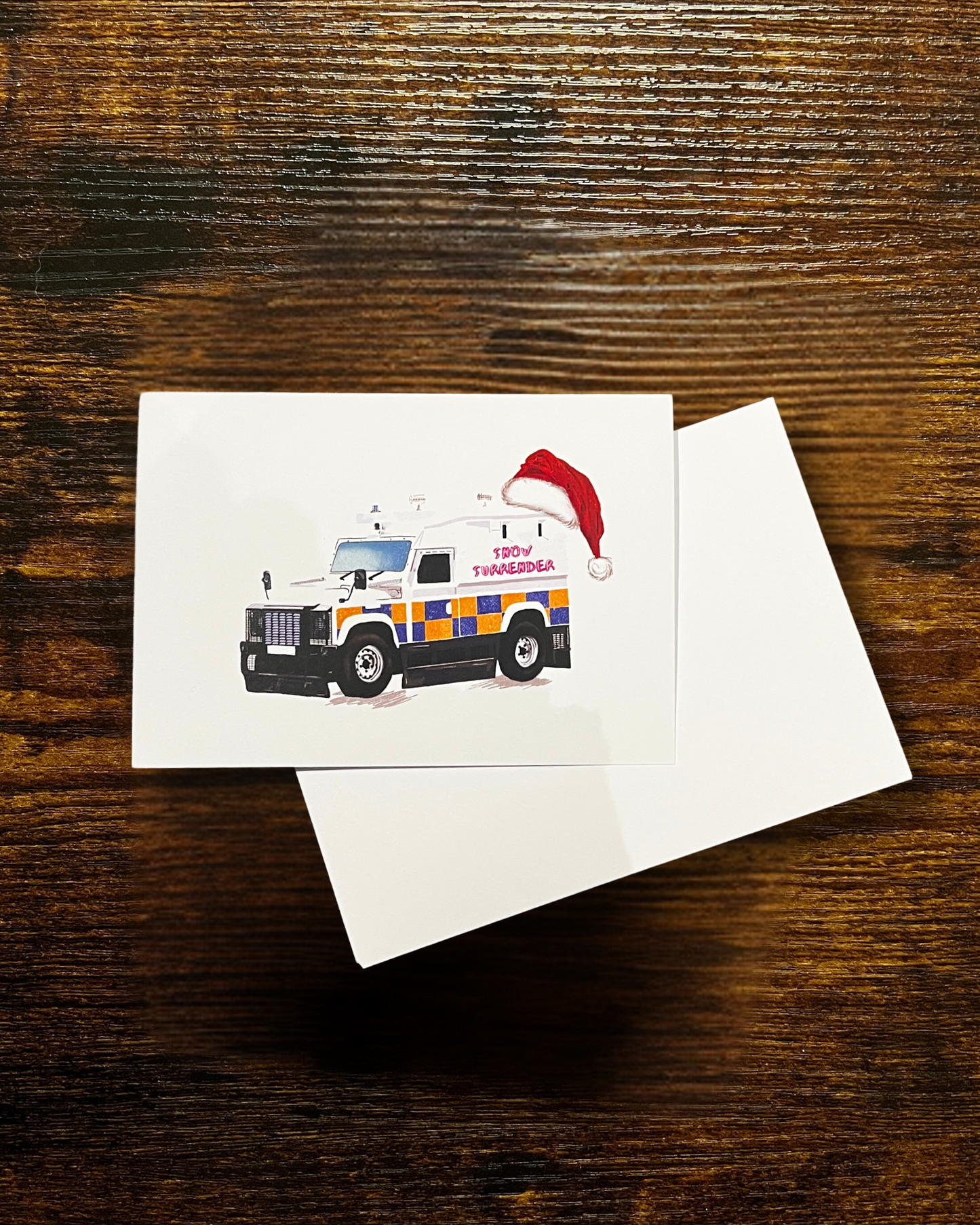 Snow Surrender Peeler Riot Van Christmas Card