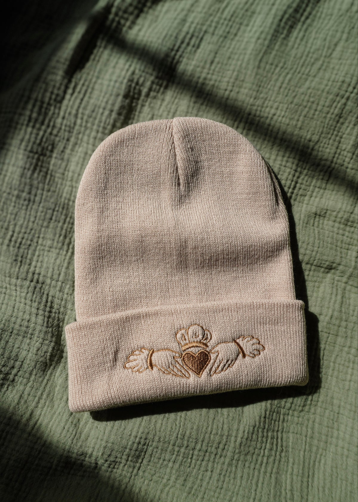 Claddagh Symbol Beige Beanie