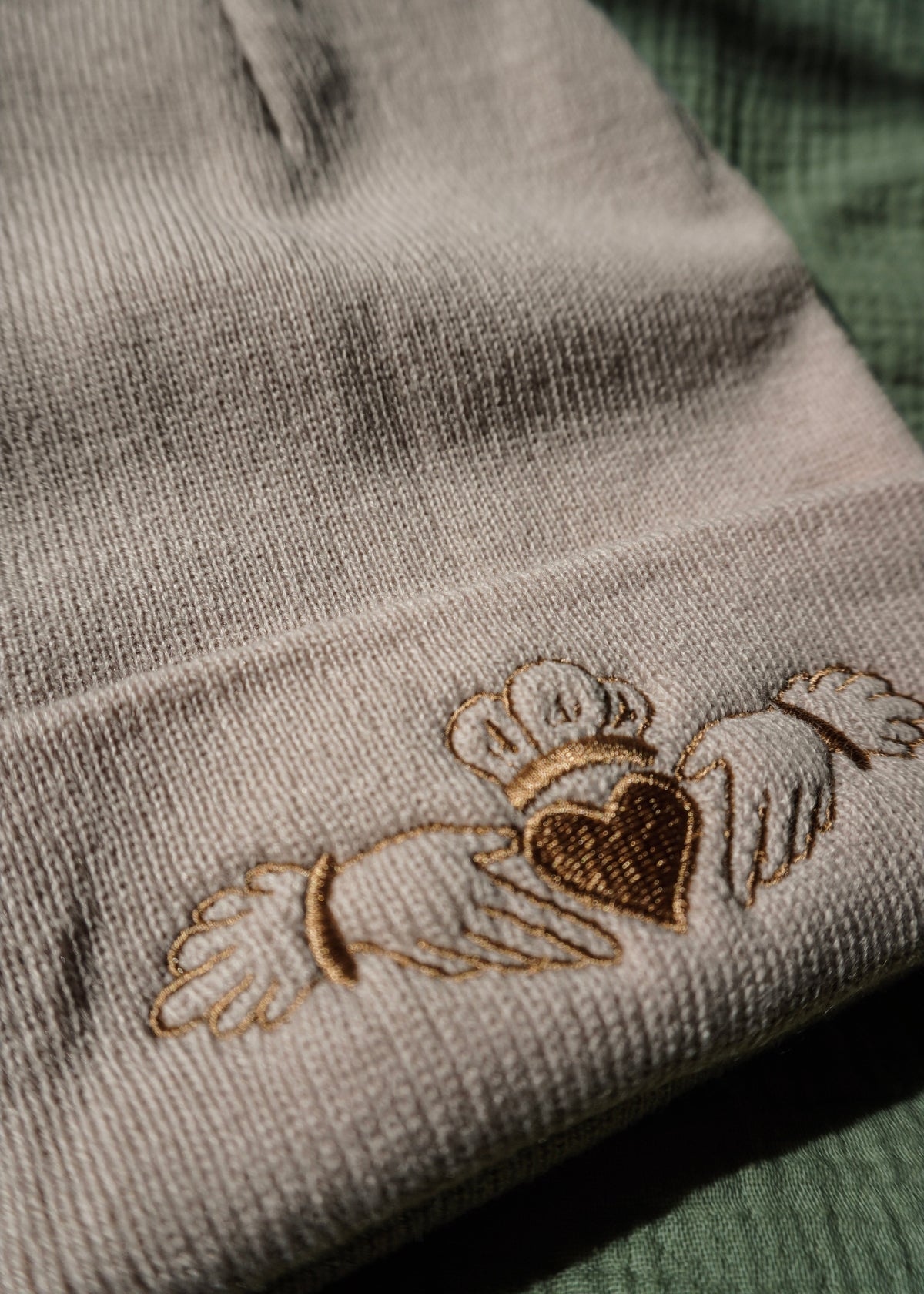 Claddagh Symbol Beige Beanie