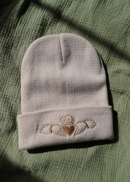 Claddagh Symbol Beige Beanie