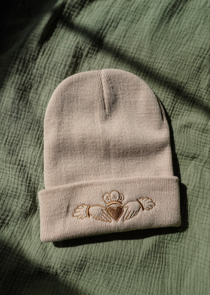 Claddagh Symbol Beige Beanie